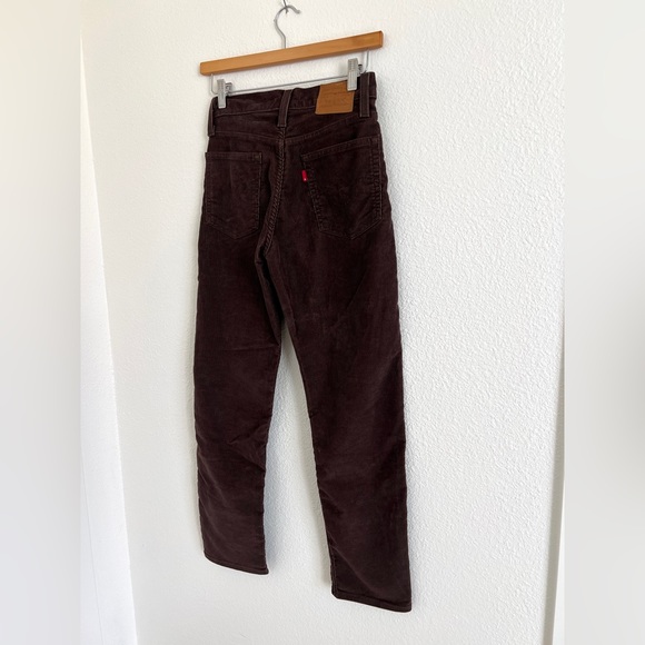 LEVI'S corduroy jeans / brown wedgie straight cords / size 24 - Picture 7 of 7